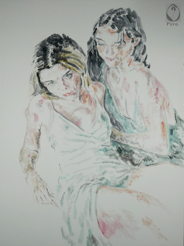 oil on paper - olio su carta di Piro